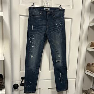 Banana Republic Splatter Paint Jeans with Ankle Zippers. Excellent Condition.